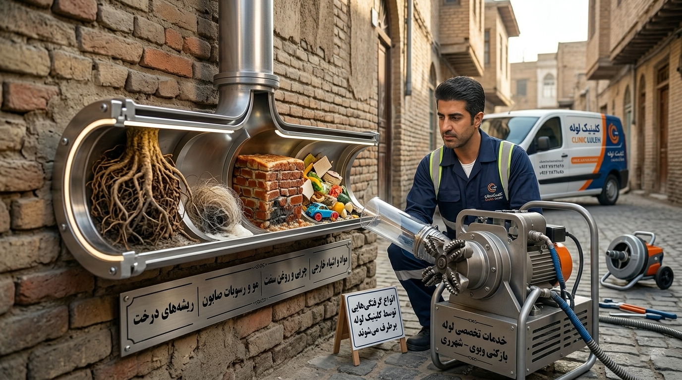 انواع گرفتگی‌هایی که توسط کلینیک لوله برطرف می‌شوند