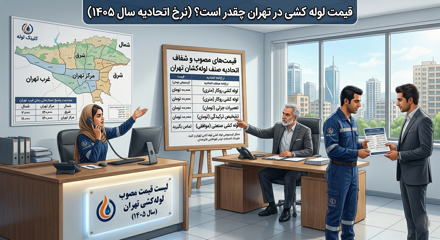 قیمت لوله کشی در تهران چقدر است؟ (نرخ اتحادیه سال ۱۴۰۵)